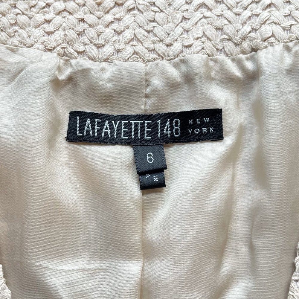 Woven Look Collarless Blazer | Lafayette 148 New York - Picture 8 of 9